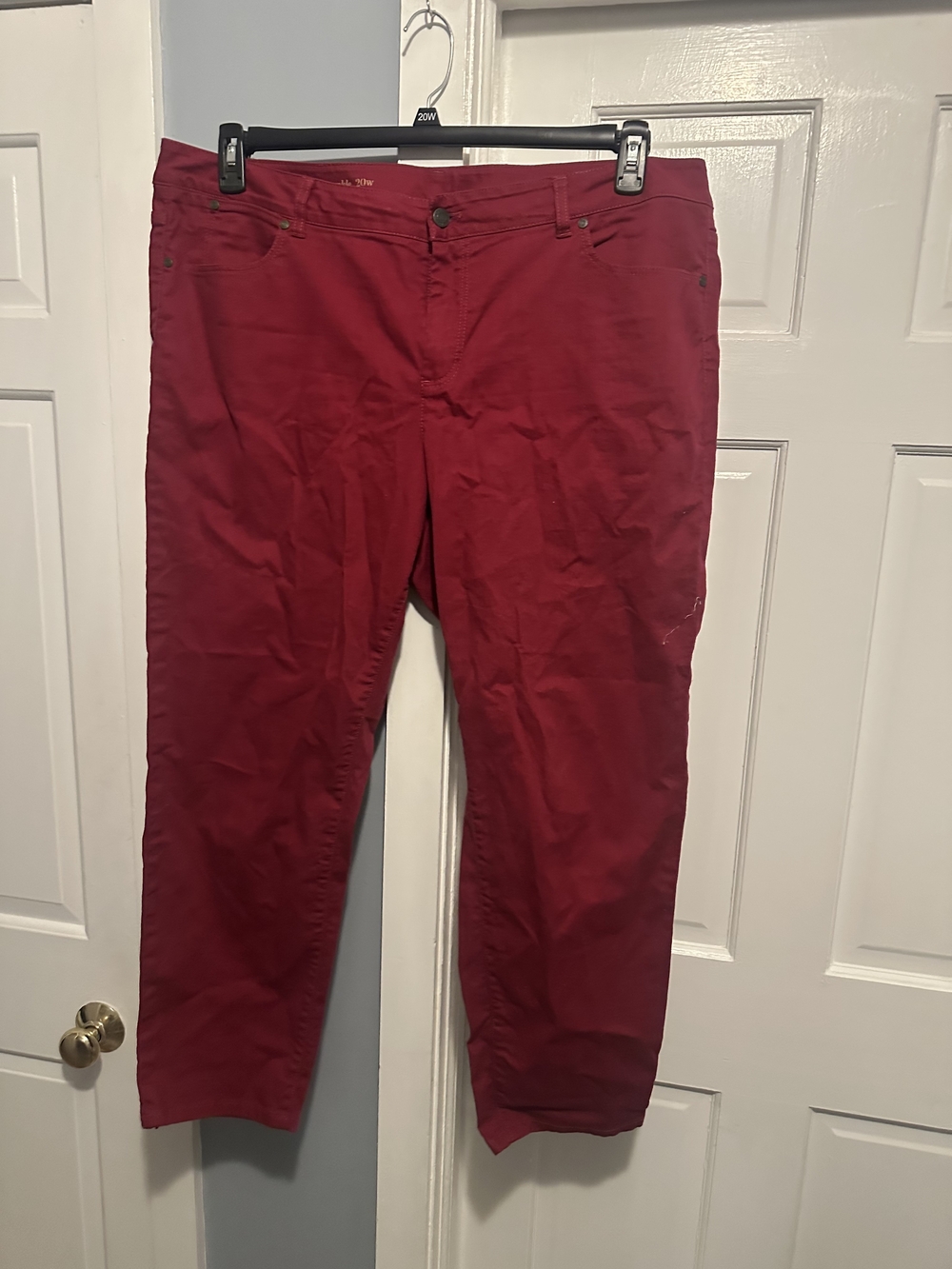 Talbots Heritage Women's Straight-Leg Ankle Jeans in Burgundy Red